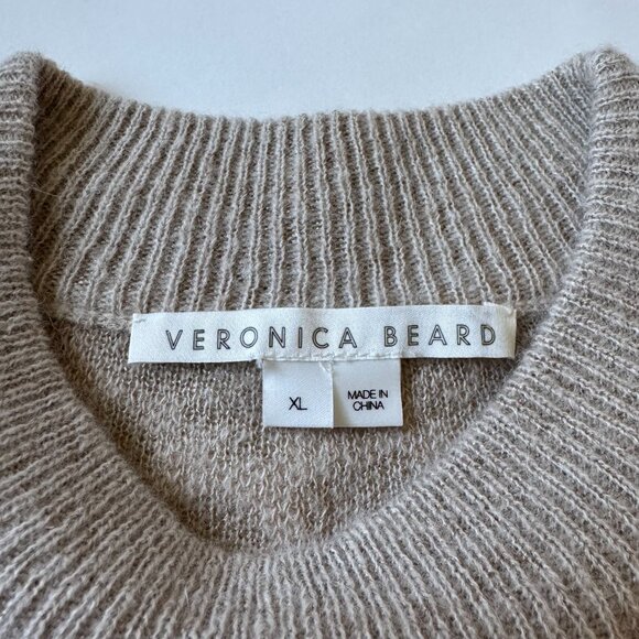 Veronica Beard Womens XL Tilda Neutral Leopard Print Sweater Merino Wool Alpaca - Picture 3 of 7